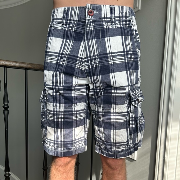 Plaid Cargo Shorts - Picture 1 of 3